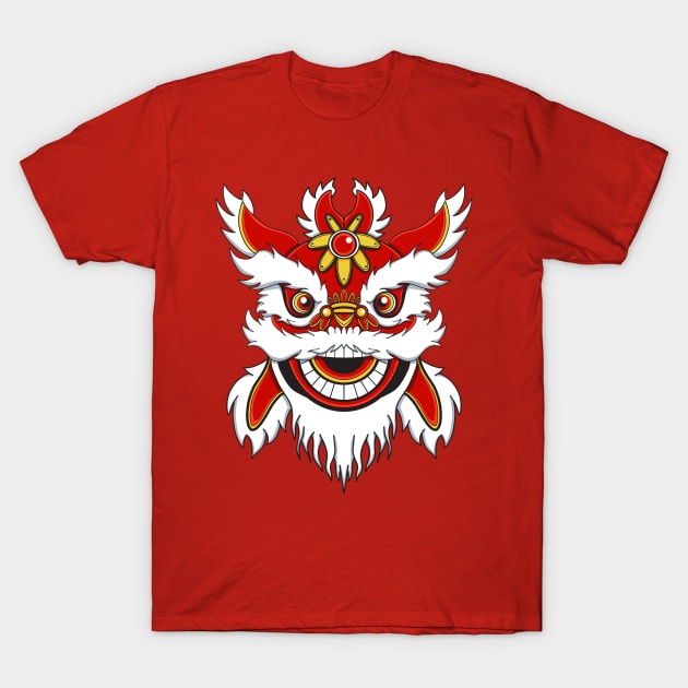 Chinese Lion Head T-Shirt by lldesigns